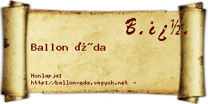 Ballon Éda névjegykártya